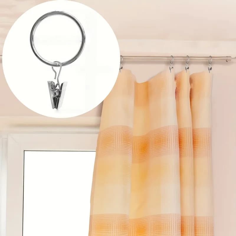 25 pcs 32mm Drapery Ring Clips Strong Clip Grip, designed for Living Room Drapery, Sturdy Metal Ring, Multipurpose