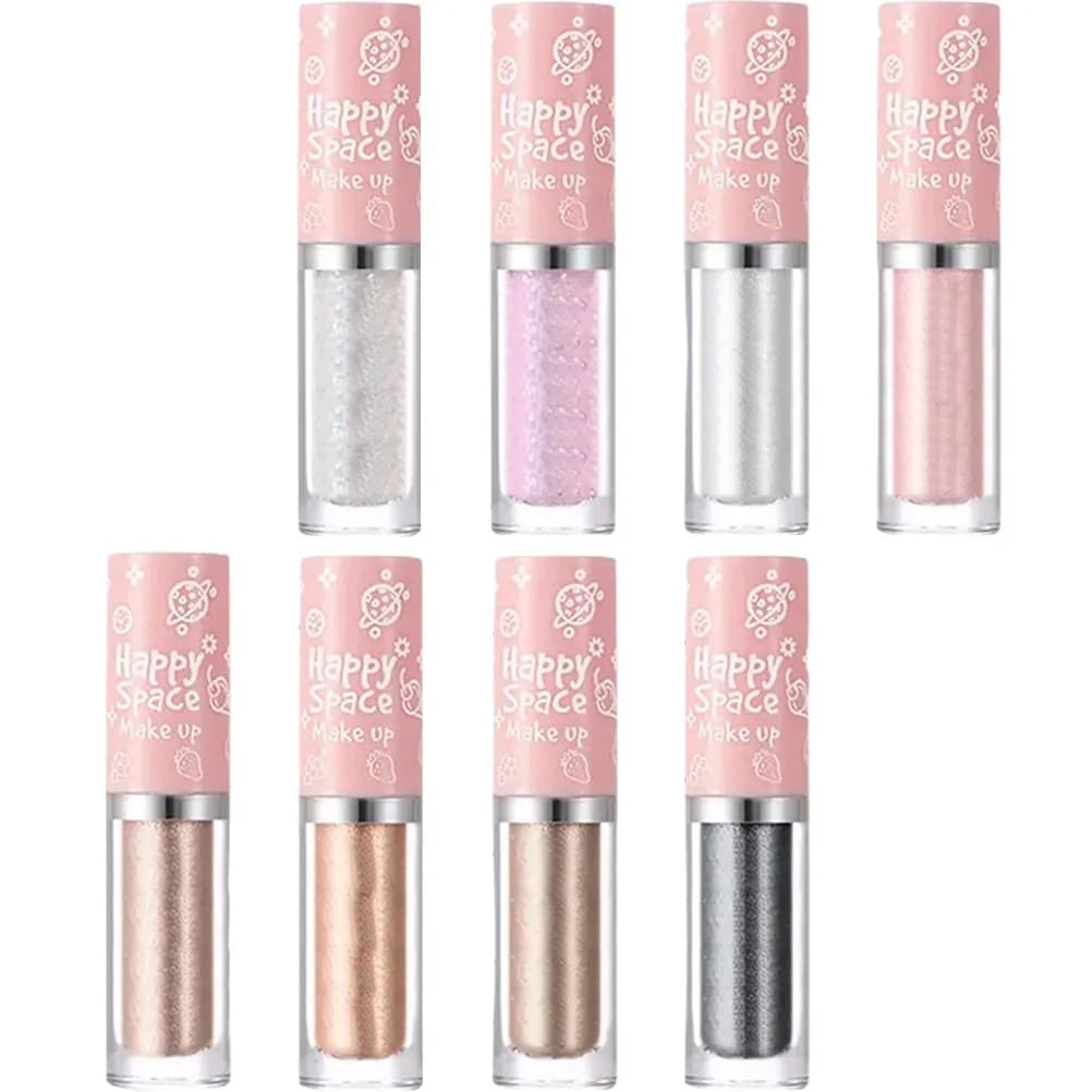 Set of 8 glittered liquid shades in stick, highly pigmented, reflective and bright, for a daily look, from stage, wedding, festival, Halloween