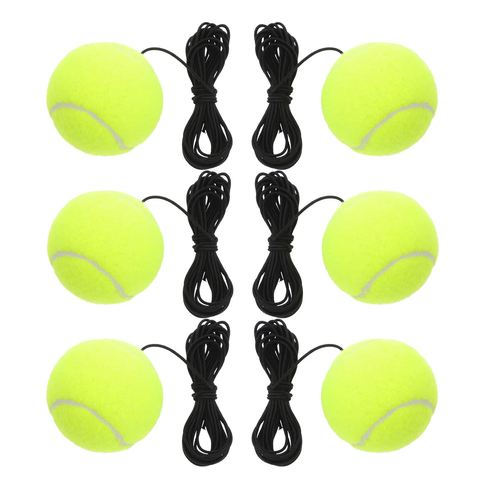 Kit di Allenamento Tennis con 6 Palline Elastiche e Corda per Pratica Individuale, per Principianti, Uso Domestico e all'Aperto