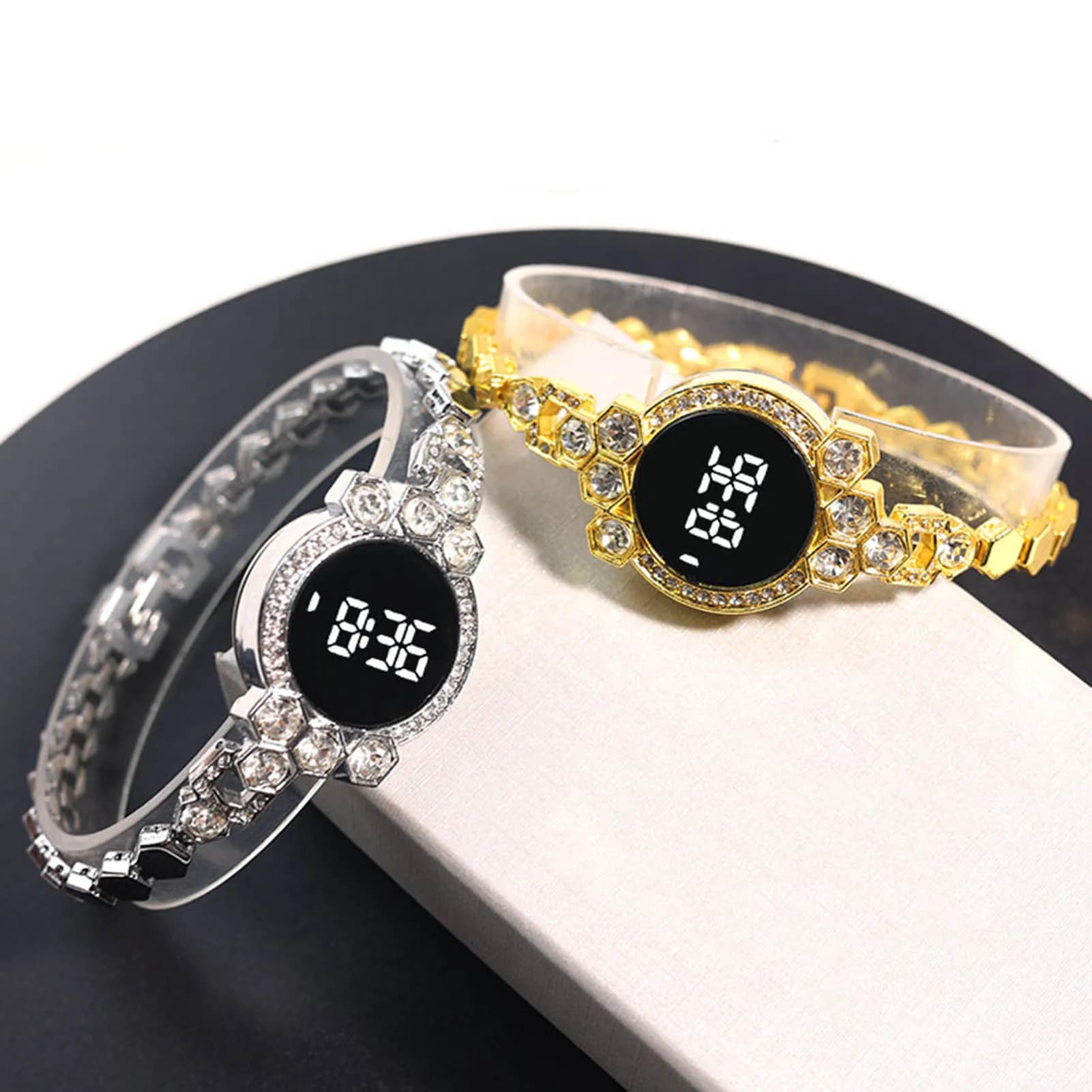 Electronic Watch Touch Control Decorative Metal Strap Mini Retro Girls LED Digital Watch for Daily Life