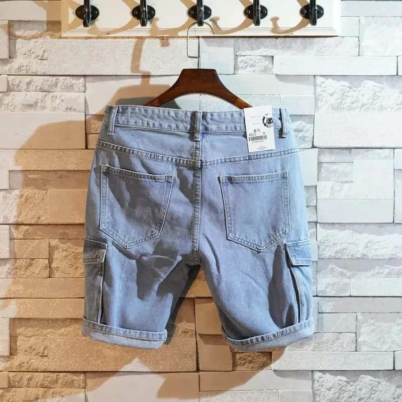 Men's Short jeans shorts wide straight for men Wide jeans shorts with pockets Baggy Jorts Stretch Rude Emo Harajuku Korean Fashion