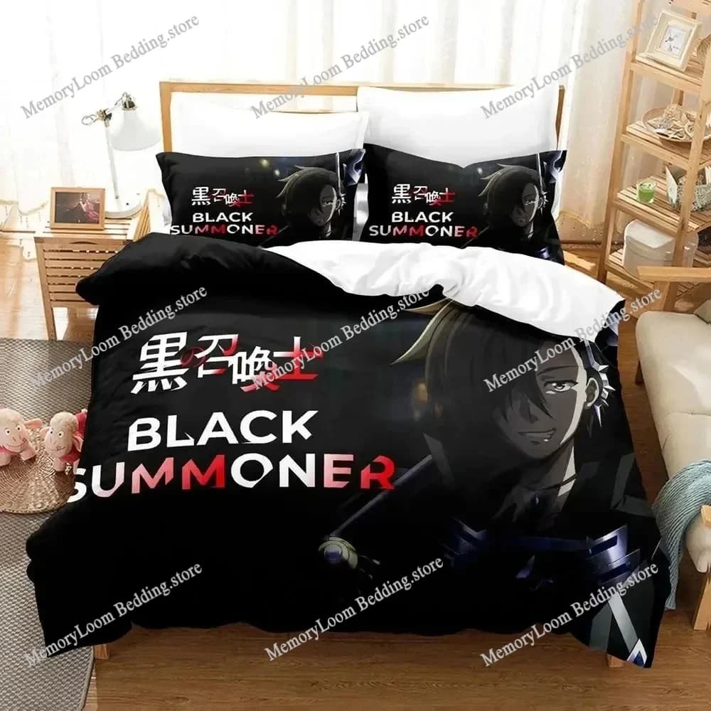 Black Summoner Premium Luxury Bedding Set Japan Cartoon Soft Duvet Cover Plush Comforter Bedspread Twin/Single Size Printed