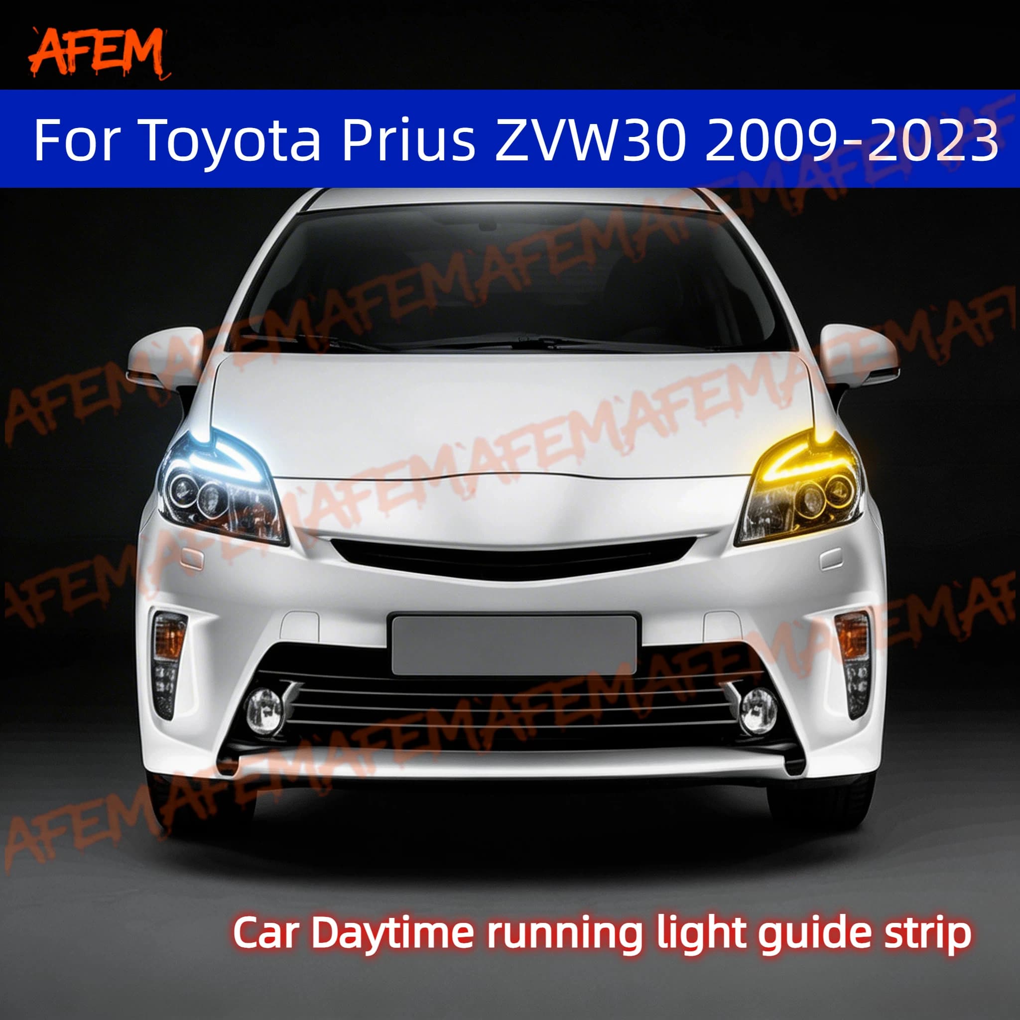 2Pcs 12V Led Guide Strip Headlight for Car Daytime Running Lights Turn Signal Bulb DRL For Toyota Prius ZVW30 2009-2023