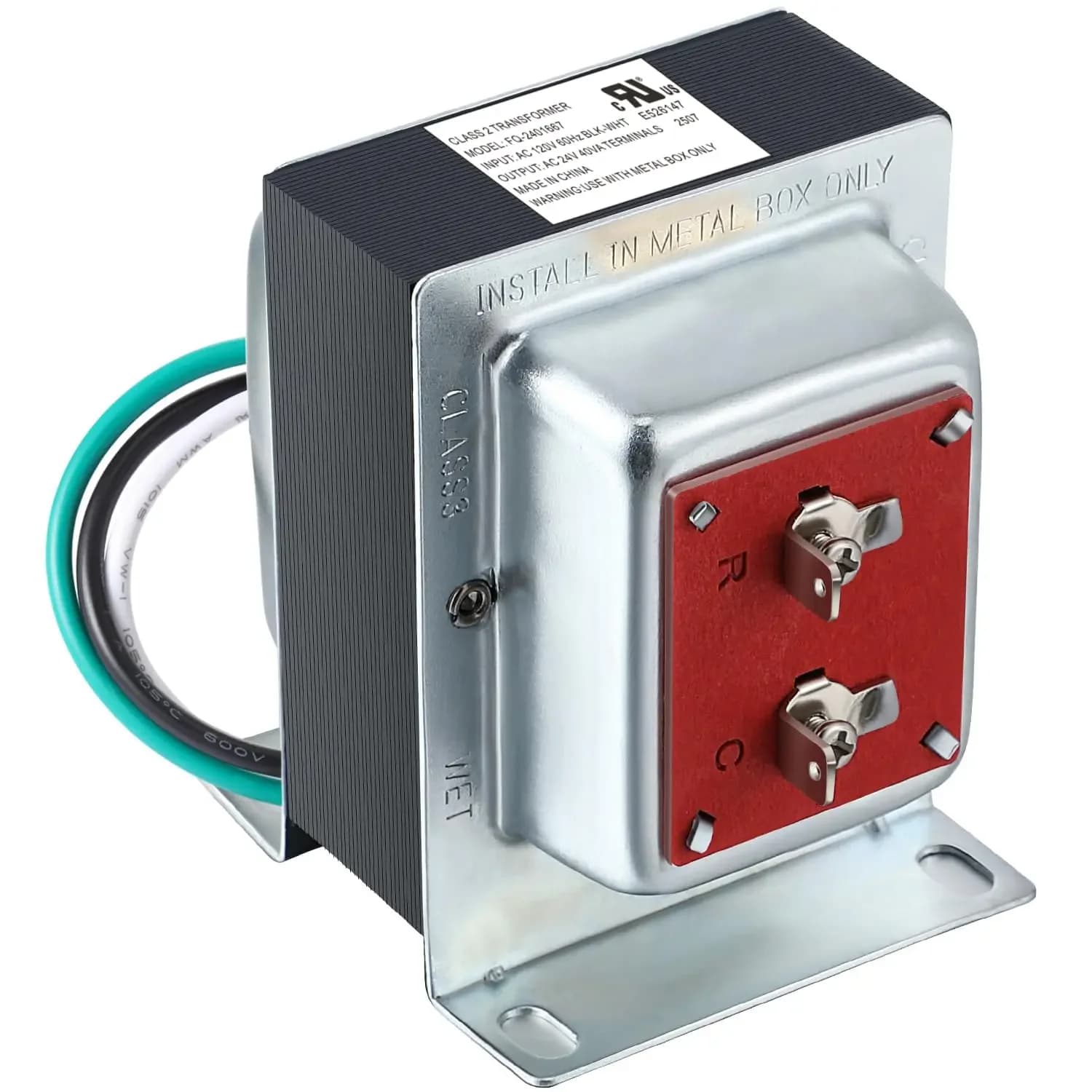 Trasformatore per videocitofono 24V 40VA per Ring, Honeywell, Ecobee, adattatore di alimentazione per campanello per sistemi domestici e da ufficio