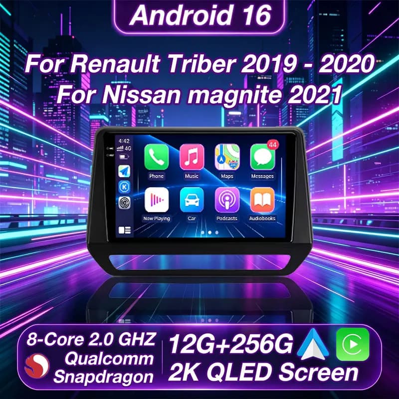 Android 16 Car Radio Multimedia Player 9 Inch For Renault Triber 2019-2020 Navigation GPS Heat unit Wireless carplay 4G DSP Auto