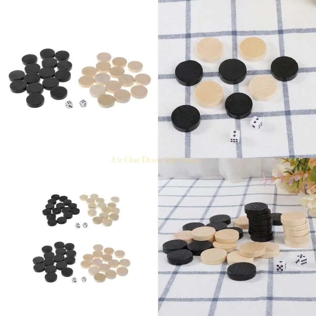 77UF 32 Pezzi Commercio Estero Scacchi Western Double Land per Backgammon Quindici Scacchi Dama e Dama e Scacchi Backgammon