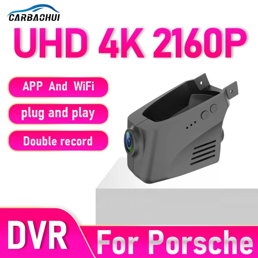 Dash Cam per Porsche Macan (95B), Panamera (970), Cayenne 958 (92A, E2), Registratore Video 4K WiFi con Visione Notturna, Accessori Auto