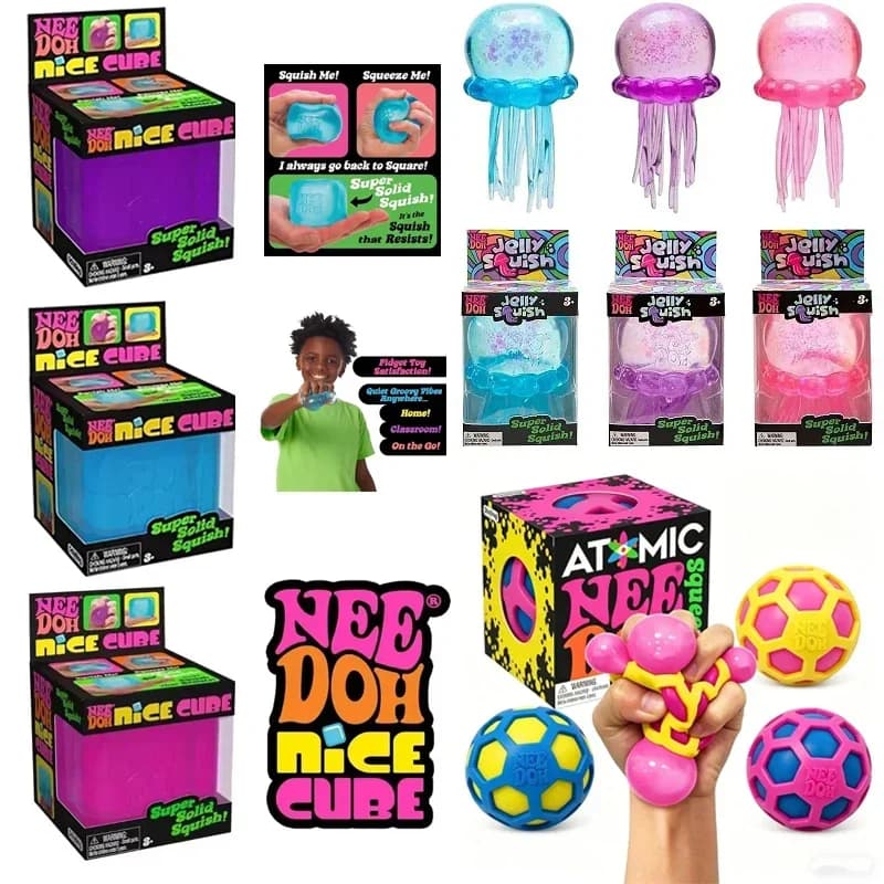 Squishy Schylling /Needoh Nice Cube Sensory Nice-Sicle Stress /Relief Cube Anti-Anxiety Squeeze Object for Focus ADHD Population