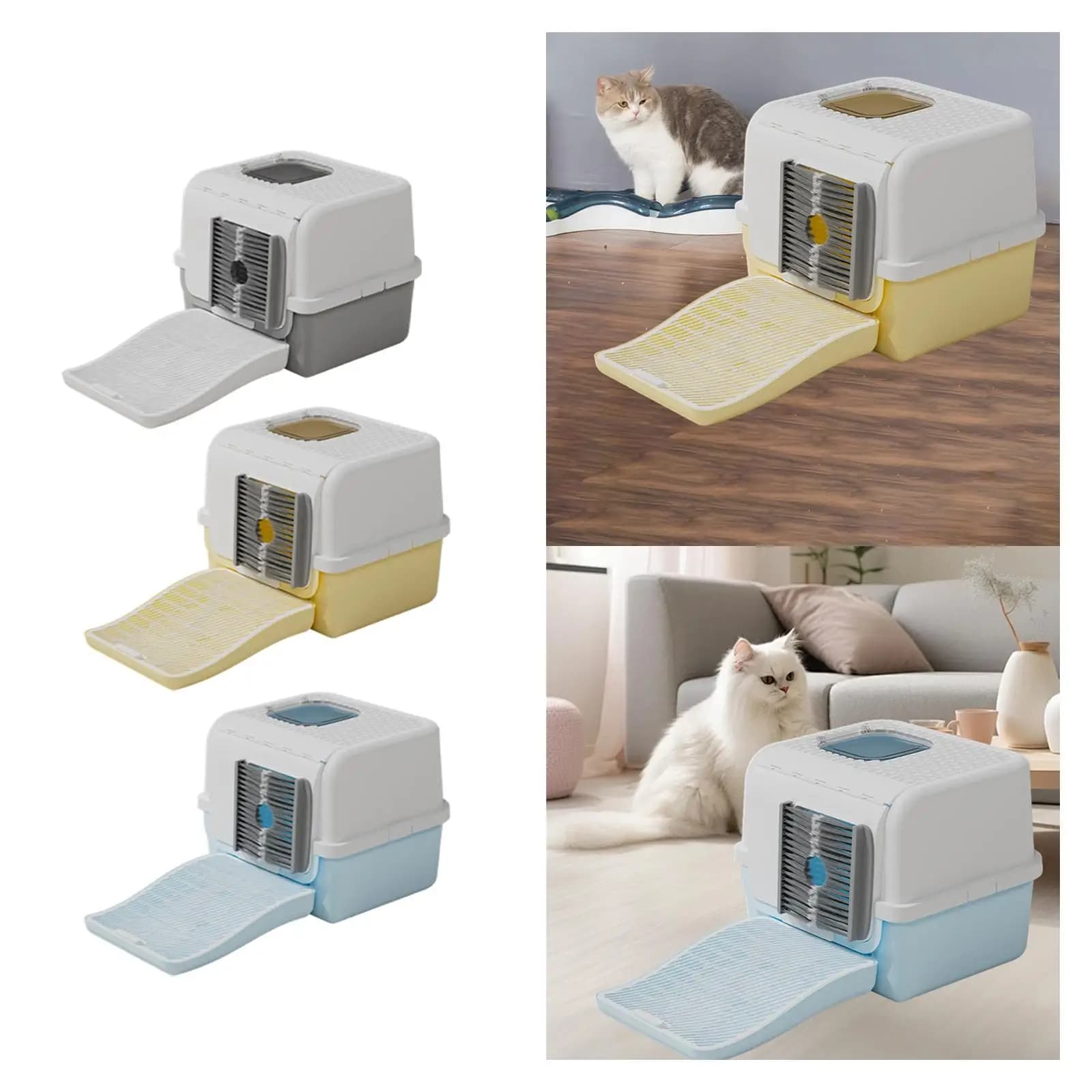 Mobili per lettiera per gatti Custodia per lettiera per gatti nascosta Facile da pulire antiscivolo per la camera da letto per interni domestici per gatti
