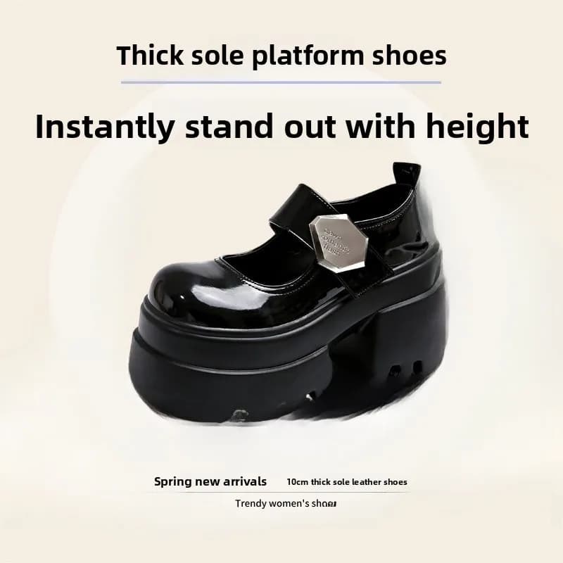 Mocassini con Suola Spessa da Donna, Mary Jane con Rialzo, Nuova Collezione Primavera 2025, Scarpe Singole alla Moda, Calzature Comode e Casual