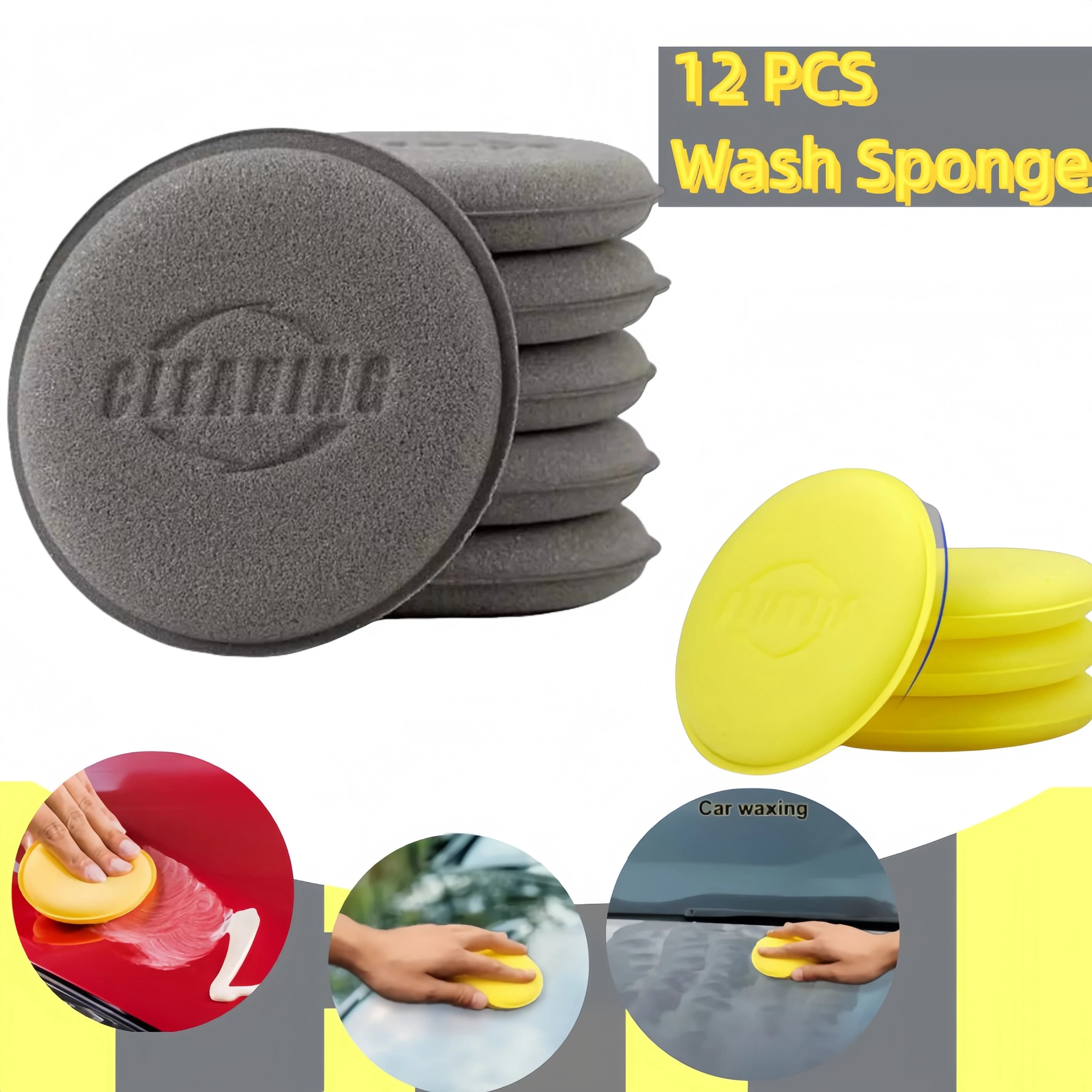 SEAMETAL 12 pezzi spugne per lucidatura rotonde per ceratura per auto tamponi applicatori in schiuma ad alta densità spugne per lucidatura per strumenti per dettagli auto