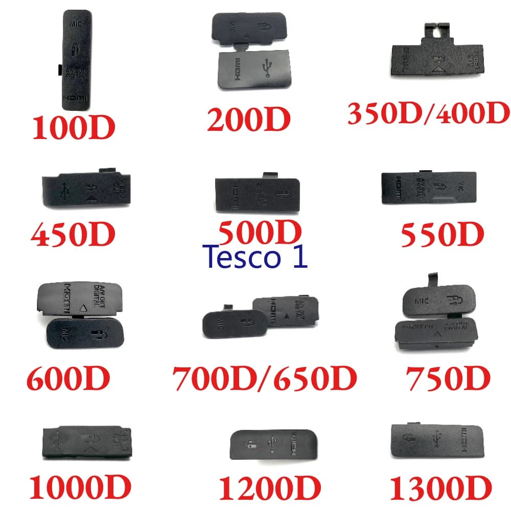 NUOVO Copertura in gomma USB HDMI/MIC compatibile per Canon EOS 100D 200D 350D 400D 450D 500D 550D 600D 700D 650D 750D 1000D 1200D 1300D