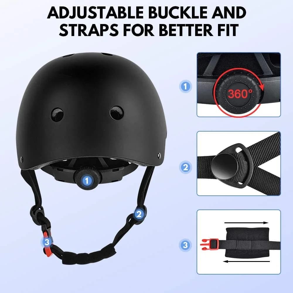 WECANTOP 1 Piece Bicycle Helmet Adjustable for Children and Boys - Multisport Safety Helmet for Cycling, Skateboard and Monopattern