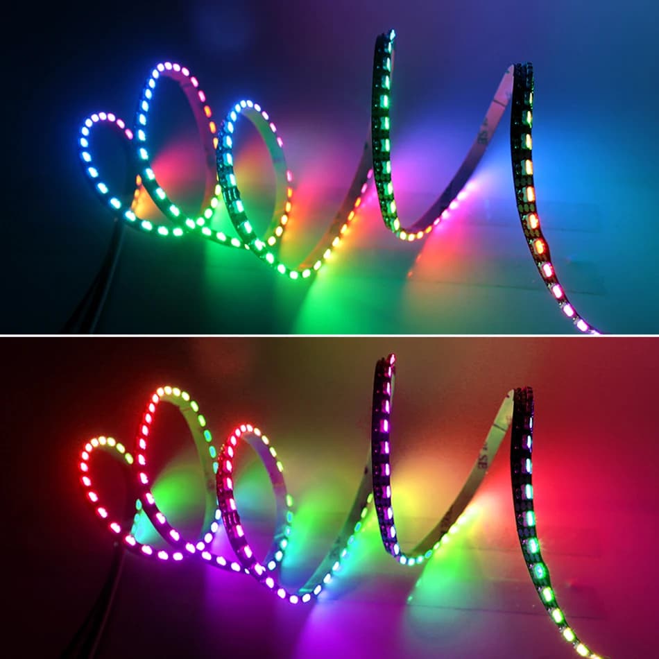 FPC width 5mm LED stirp WS2812B 144LEDs/m 5v RGB Dreamcolor Full color Side Emitting Digital Individually Addressable led Tape