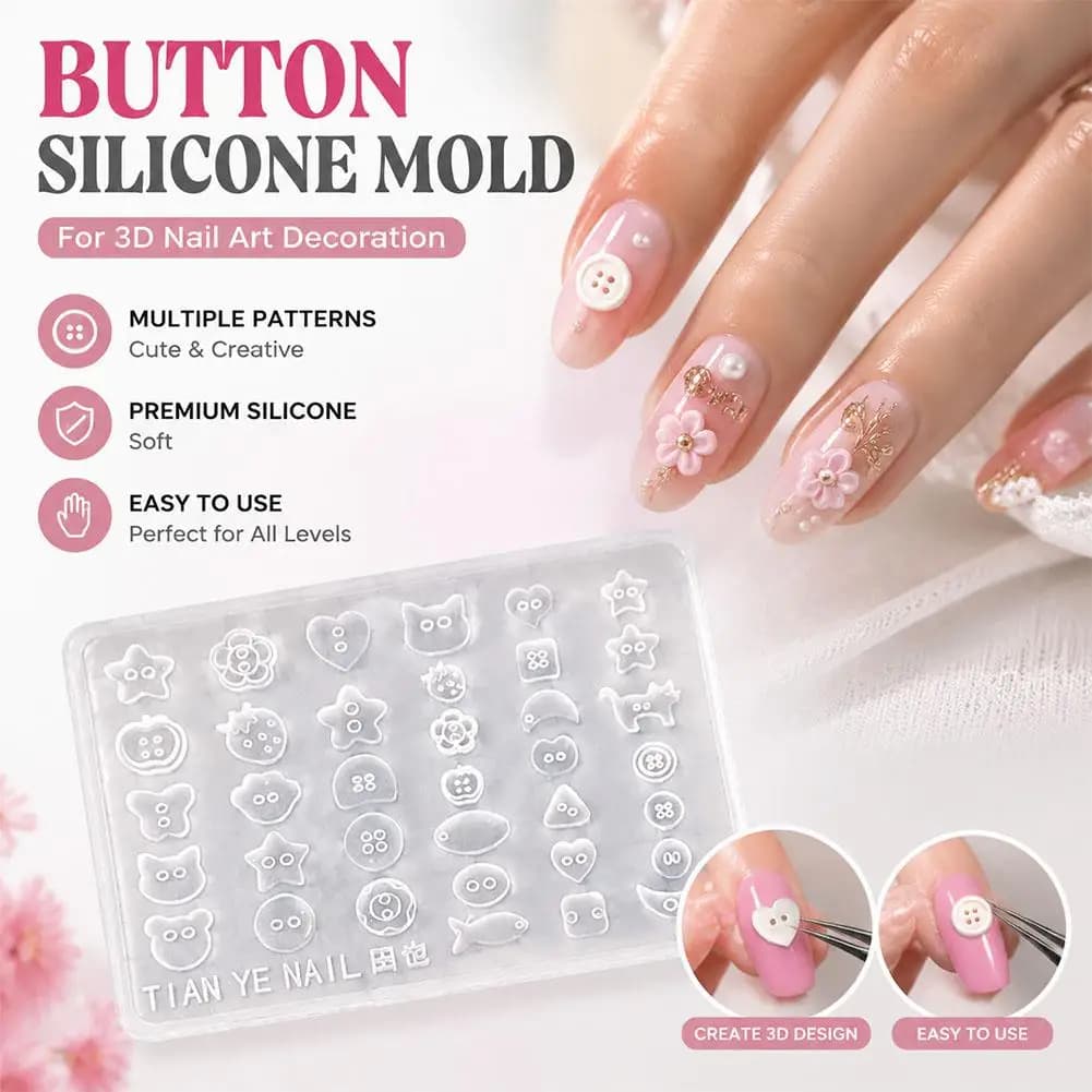 Dopamine Star Silicone Molds for Nail Art Cute 3D Star Heart Shaped Designs Reusable Nail Decor Tools for Epoxy Resin