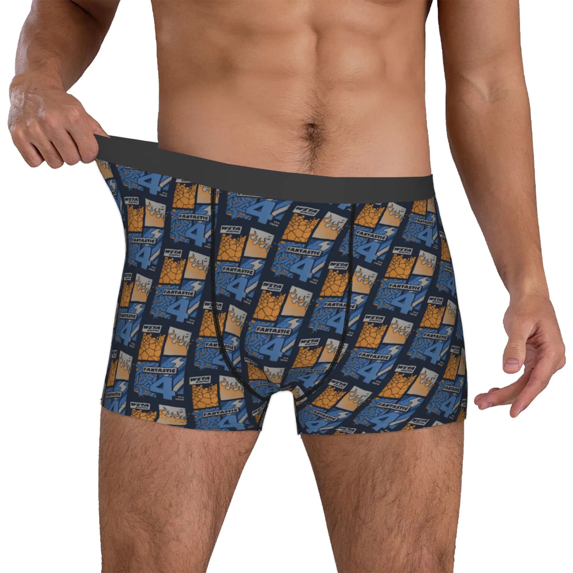 Boxer da Uomo Personalizzati Fantastici con Stampa Anime e Supereroi, Slip Morbidi e Confortevoli
