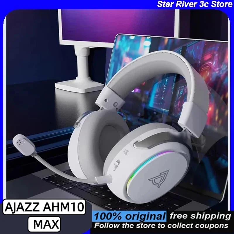 AJAZZ AHM10 Wireless Gaming Headphones with Audio Surround 7.1, C-Media Chip, Low Consumption, Long Battery Life for PC, Laptop, Cellular, Sport and Running