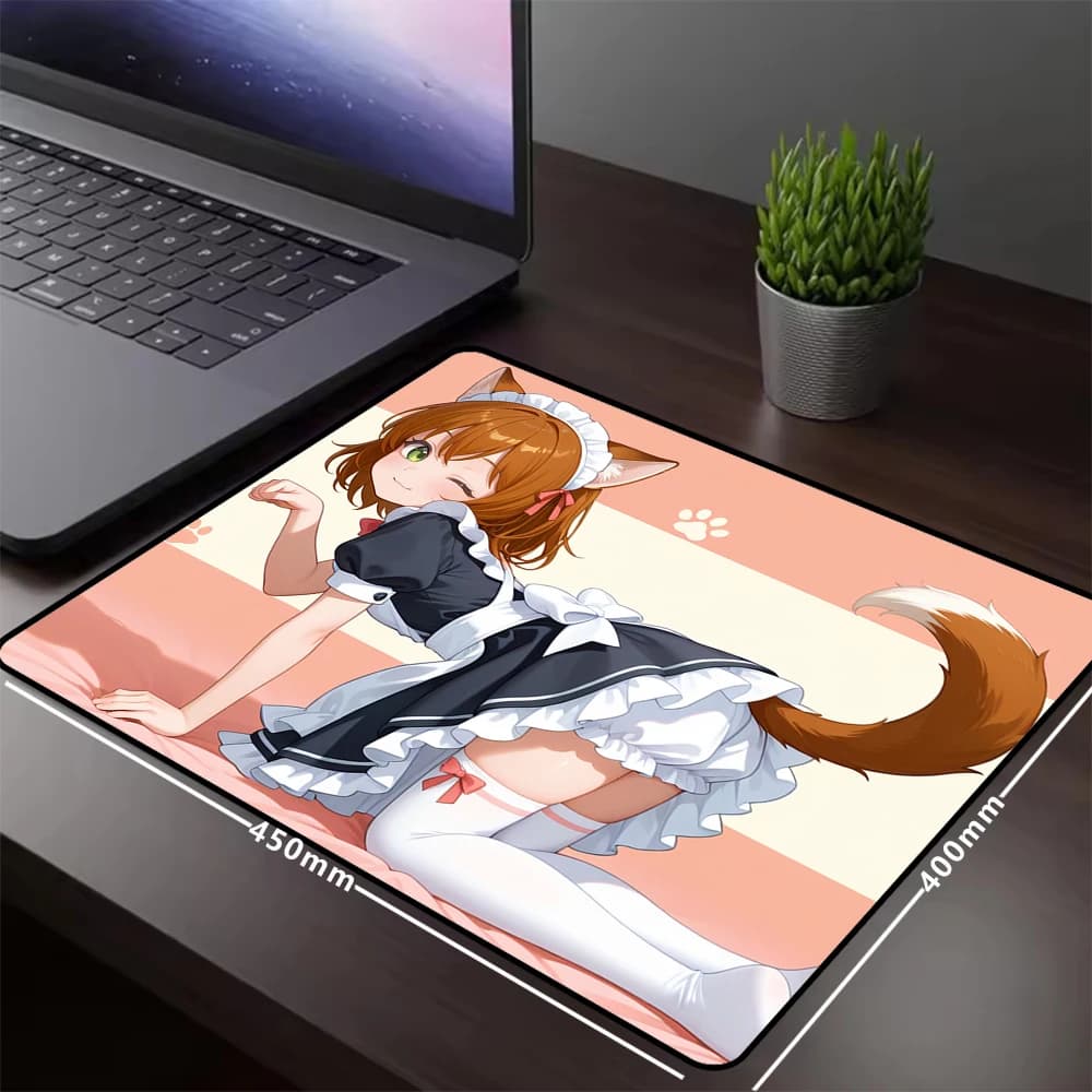 Tappetino per Mouse in Gomma con Ragazza Anime Kawaii, Grande Tappetino Professionale per Ufficio, Carino Tappetino per Scrivania e Laptop, Tappetino Antiscivolo Premium per Mouse e Tastiera