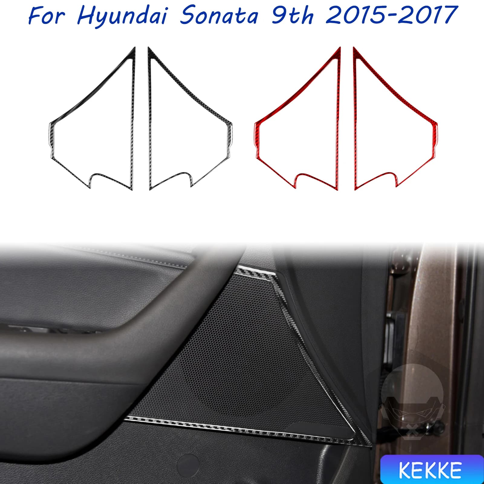 Per Hyundai Sonata 9 2015 2016 2017 Porta Corno Telaio Trim Reale Adesivo In Fibra di Carbonio Accessori Per Interni Auto