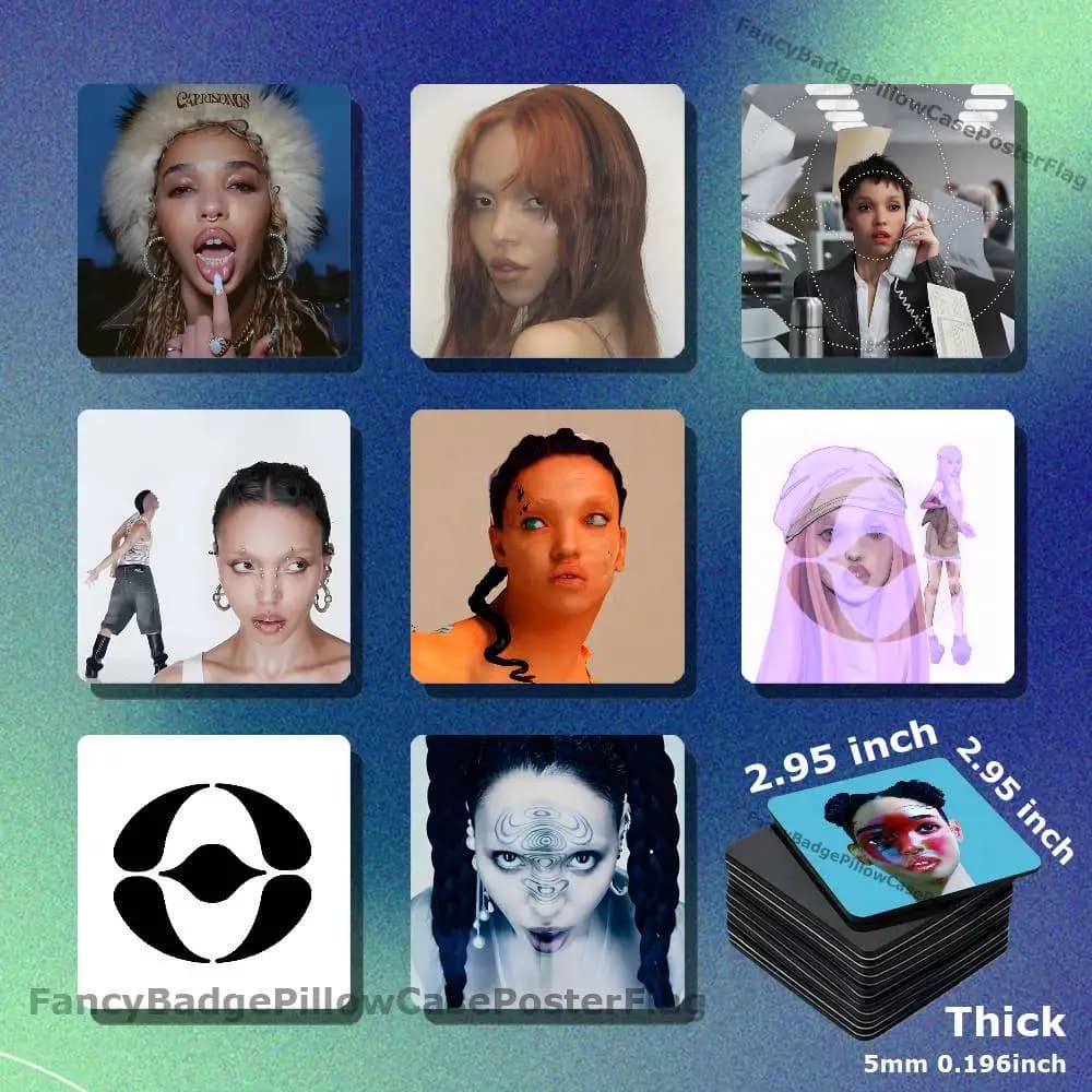 FKA Twigs EUSEXUA Acrylic Refrigerator Magnets Square Tiles with Magnetic Sheets for Home Decoration