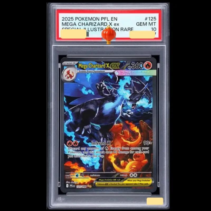 New Diy Pokemon Pfl English Phantasmal Flames 125/094 Mega Charizard X Ex Gem Mt 10 Collection Ptcg Card Toys
