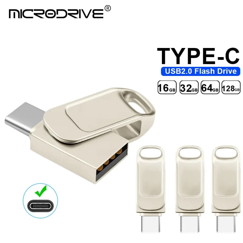 Mini chiavetta USB tipo c Chiavetta micro USB ad alta velocità da 64 GB OTG Type-C Pen Drive 16 GB 32 GB 128 GB Memory Stick per iPhone Samsun