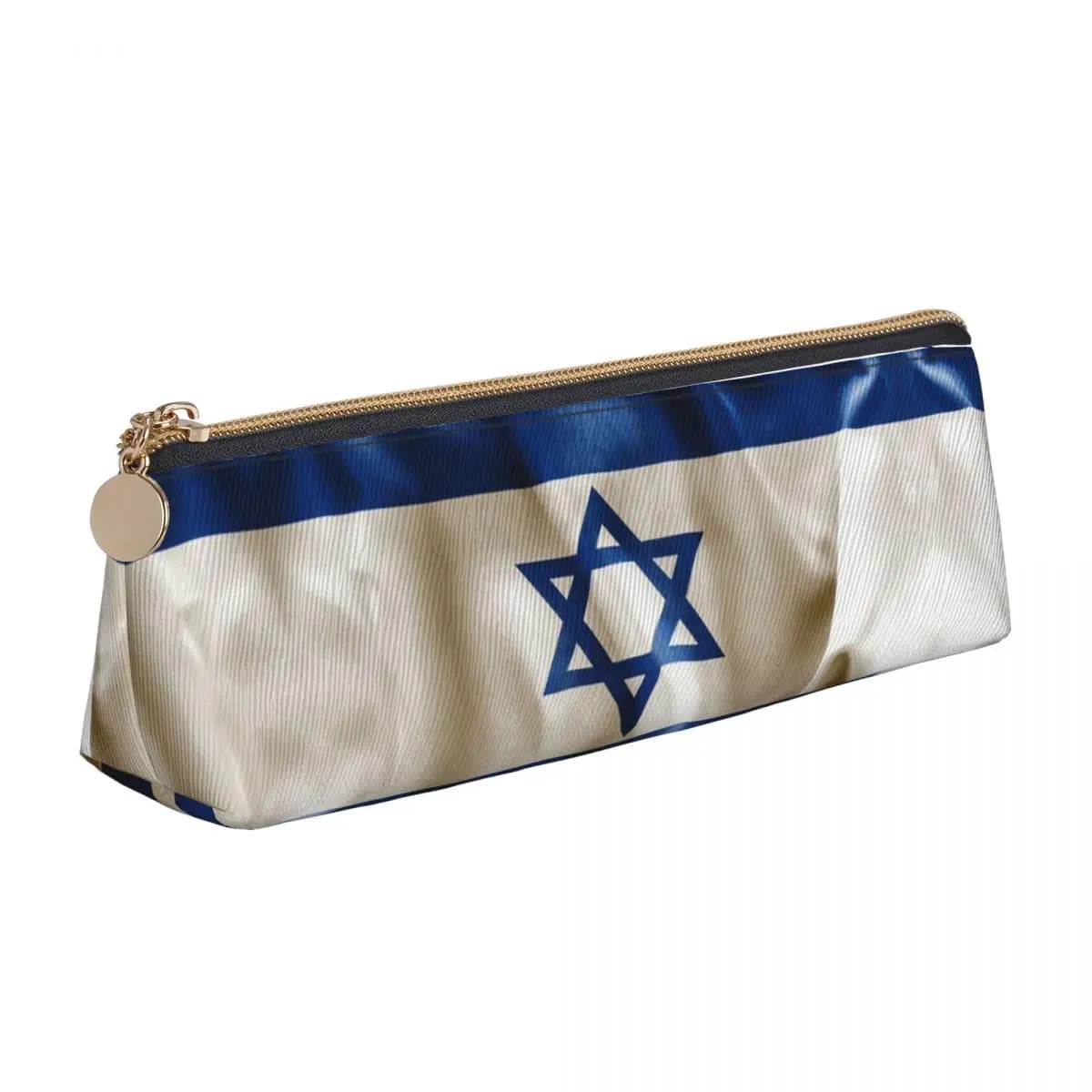 Israel Flag Pencil Case for Studen Gifts Large Storage Pen Box Pencil Bag Stationery Supplies Pen Holder Bag