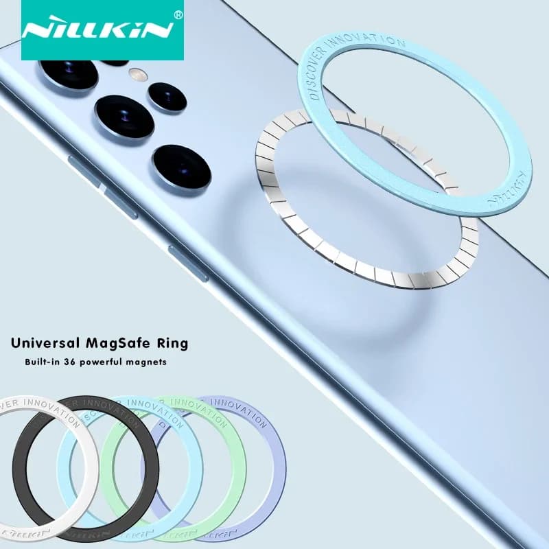 Nillkin Magnete Universale per Anello MagSafe, Kit di Conversione di Ricarica Wireless Adesivo Magnetico Forte per iPhone 13/14/12/S22 S21