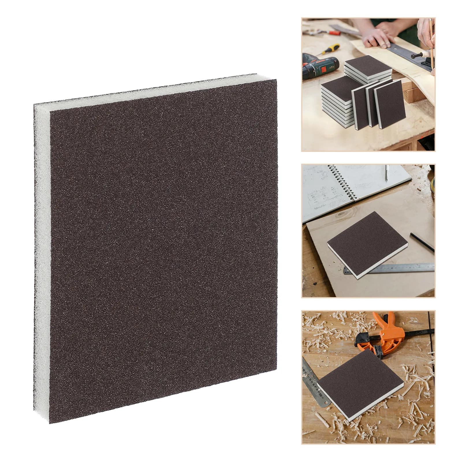 20pcs Sponge Sanding Blocks Durable Foam Hand Sander For Wood Metal Drywall Furniture Polishing Flexible Sandpaper Pad