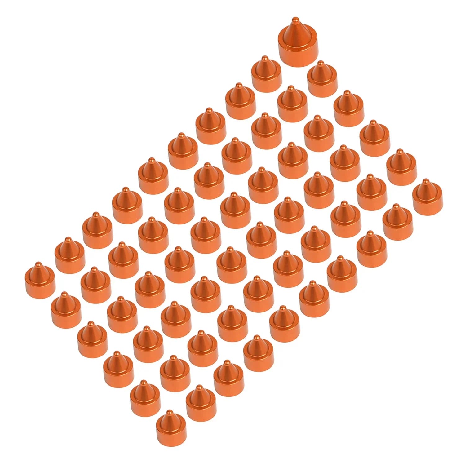 For Harley Evolution1984-1999 & Twin Cam 1999-2017 Engines 60PCS Orange Spike CNC Engine Motorcycle Bolt Topper Caps Cover Kit