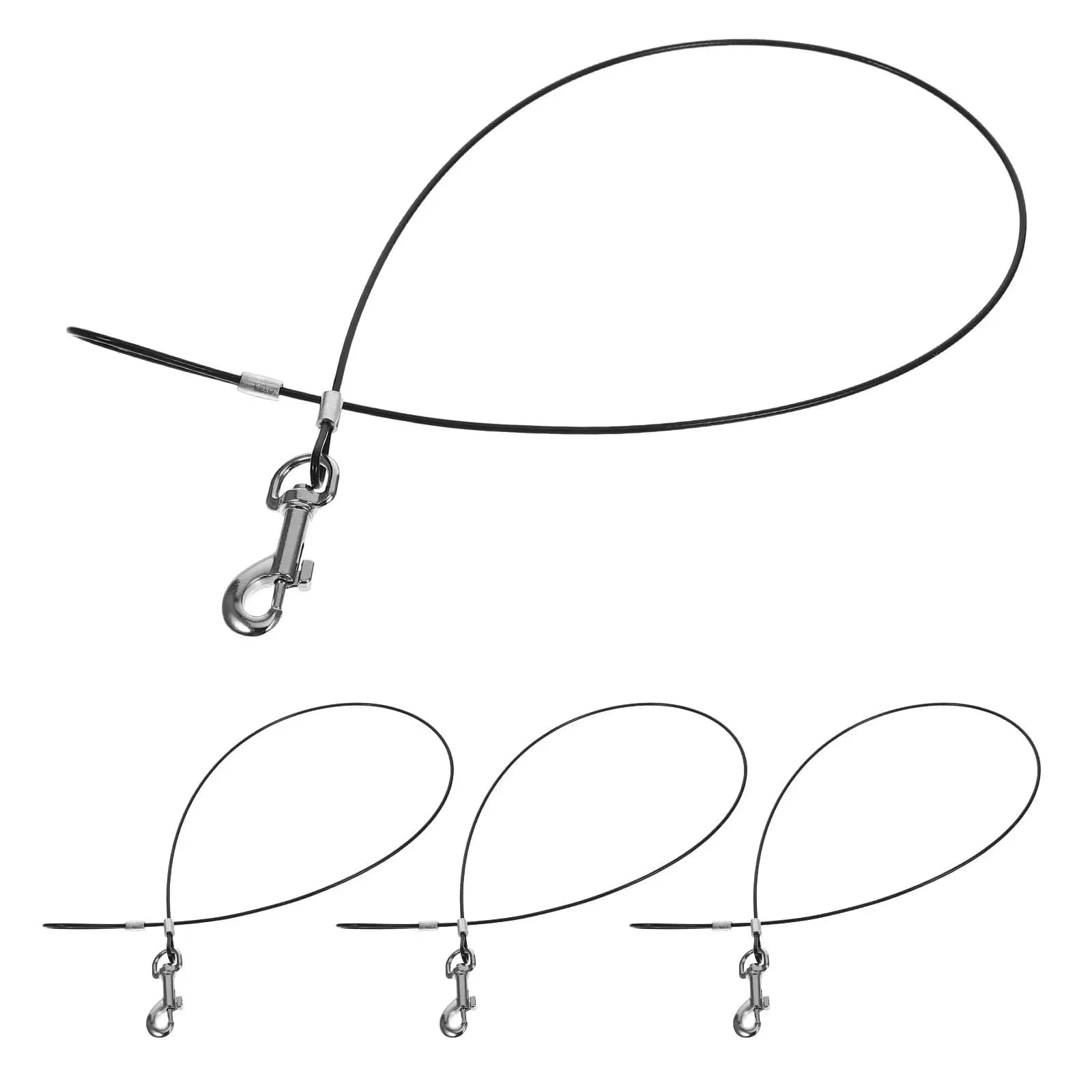 4Pcs Strong Dog Leash Metal Reinforced Wire Rope Leash Chew Proof Heavy Duty for Dogs Training Walking Running Outdoor