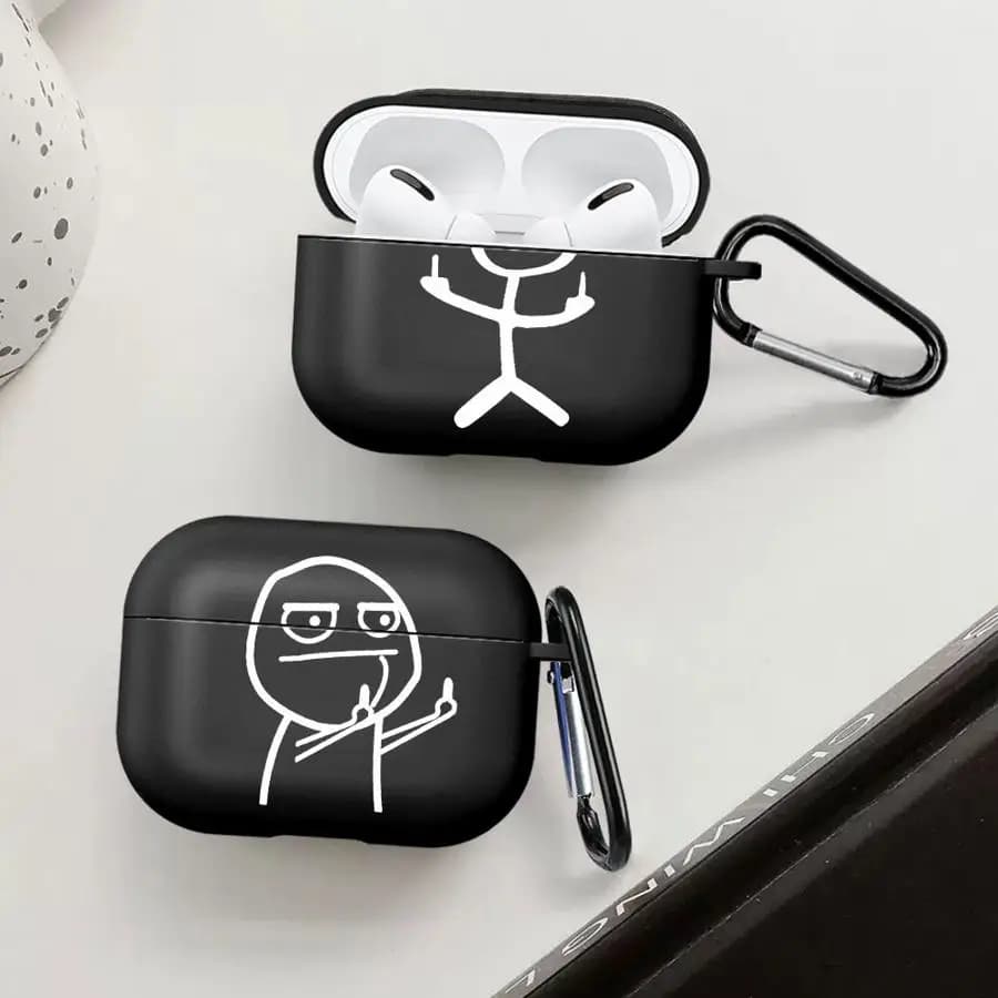 Custodia semplice a forma di personaggio per Airpods Pro3 3 Pro2 1 4 2 Pro - Cover per auricolari