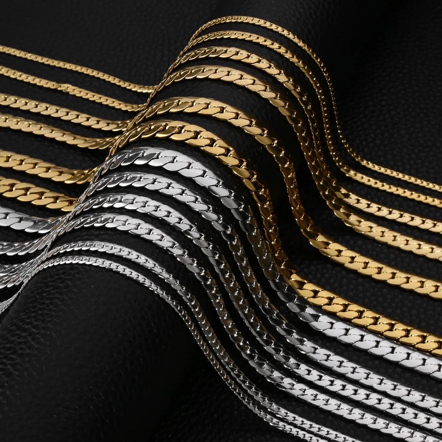 3-8MM Width Stainless Steel Chain Necklace For Men Women Gold Color High Quality Waterproof Choker Hip Hop Jewelry Gift