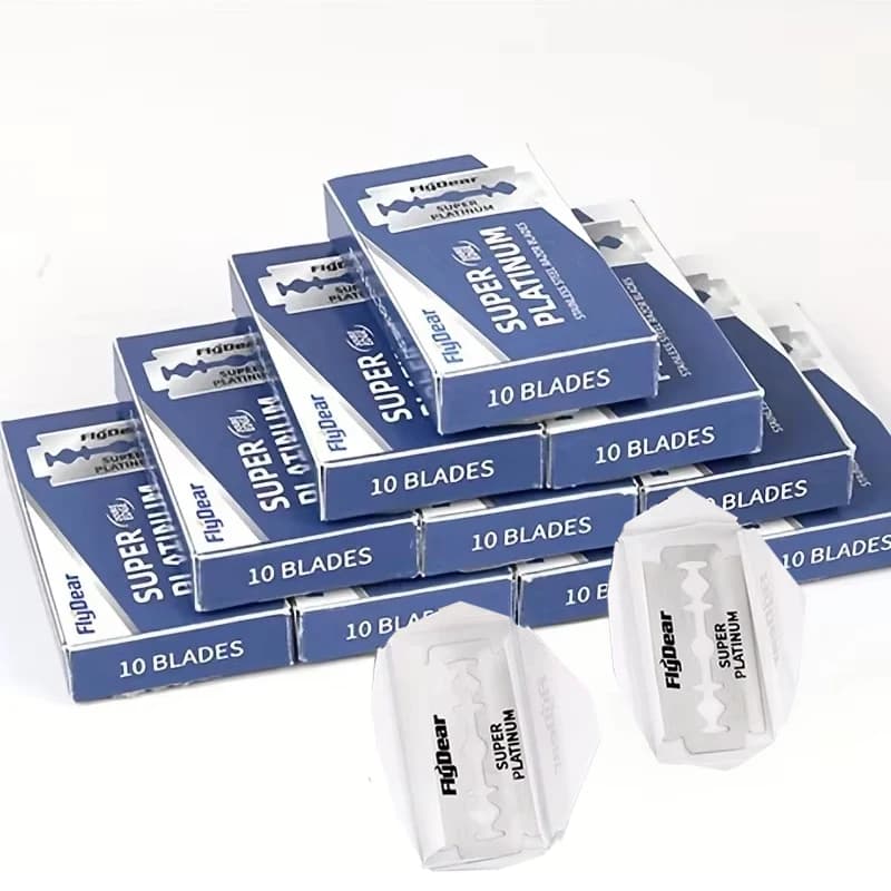 10-100 pezzi in acciaio inossidabile doppio bordo rasoio di sicurezza durevole professionale portatile barbiere rasoio barba trimmer strumento per uomo