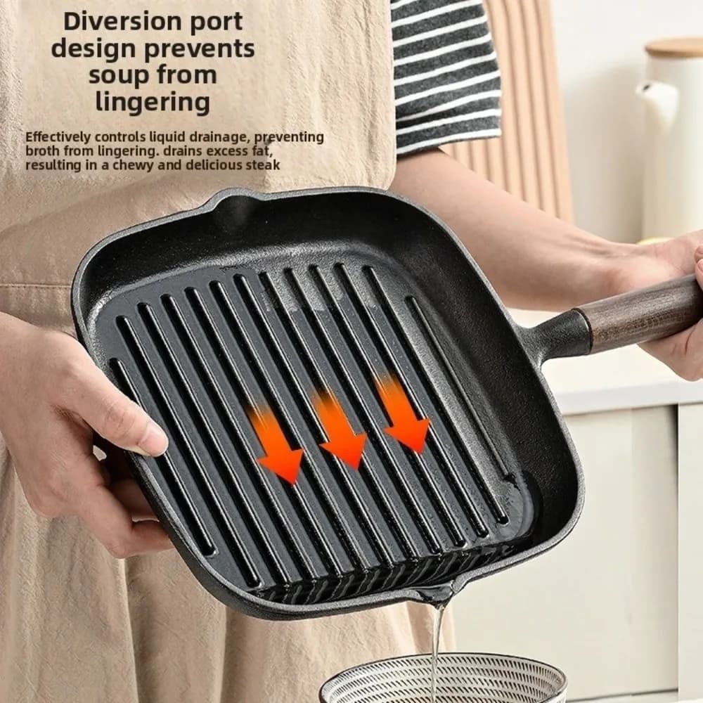 Grilled Sauce Padella Anti-stick with Relief Strips, Multi-functional with Beccuccio, for Breakfast Open Kitchen