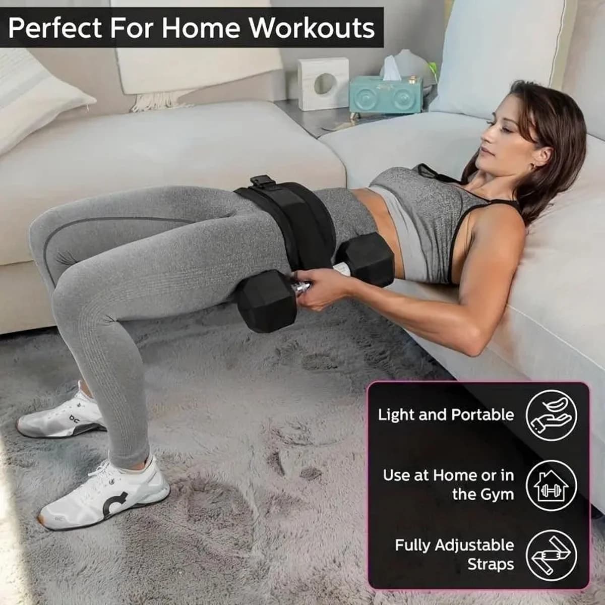 Hip Thrust Weight Belt Adjustable Fitness Hip Belt Dumbbell Kettlebell Weighted Hip Bridge Workout Home Gym Hip Thrust Training