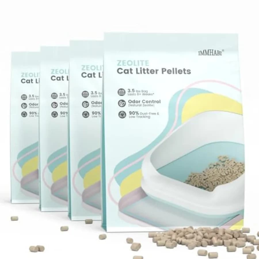 Granuli Generici per Lettiera Gatto 14 libbre (3.5 libbre x 4) Ricariche di Lettiera Generica Esclusivamente per Sistemi di Lettiera a Doppio Strato Pellet Disidratanti