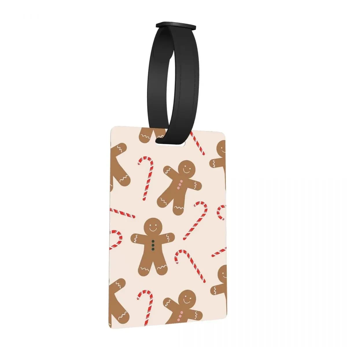 Gingerbread Man Candy Cane Modello natalizio Etichette per bagagli Accessori per valigie Etichetta per imbarco per bagagli Porta etichette ID Nome Indirizzo