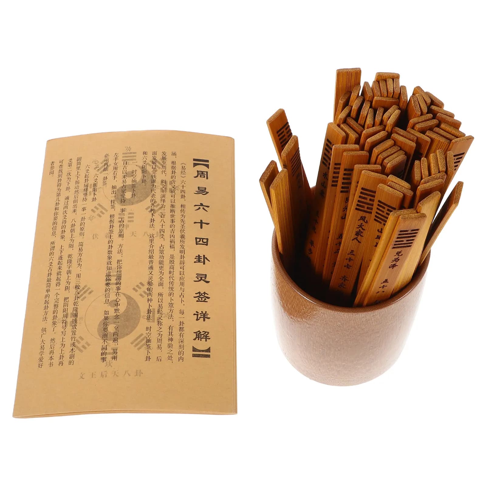 Set di 12 Bacchette Tradizionali Cinesi per Divinazione, Bastoncini di Bambù per l'Apprendimento dell'I Ching e Attività Educative Interattive