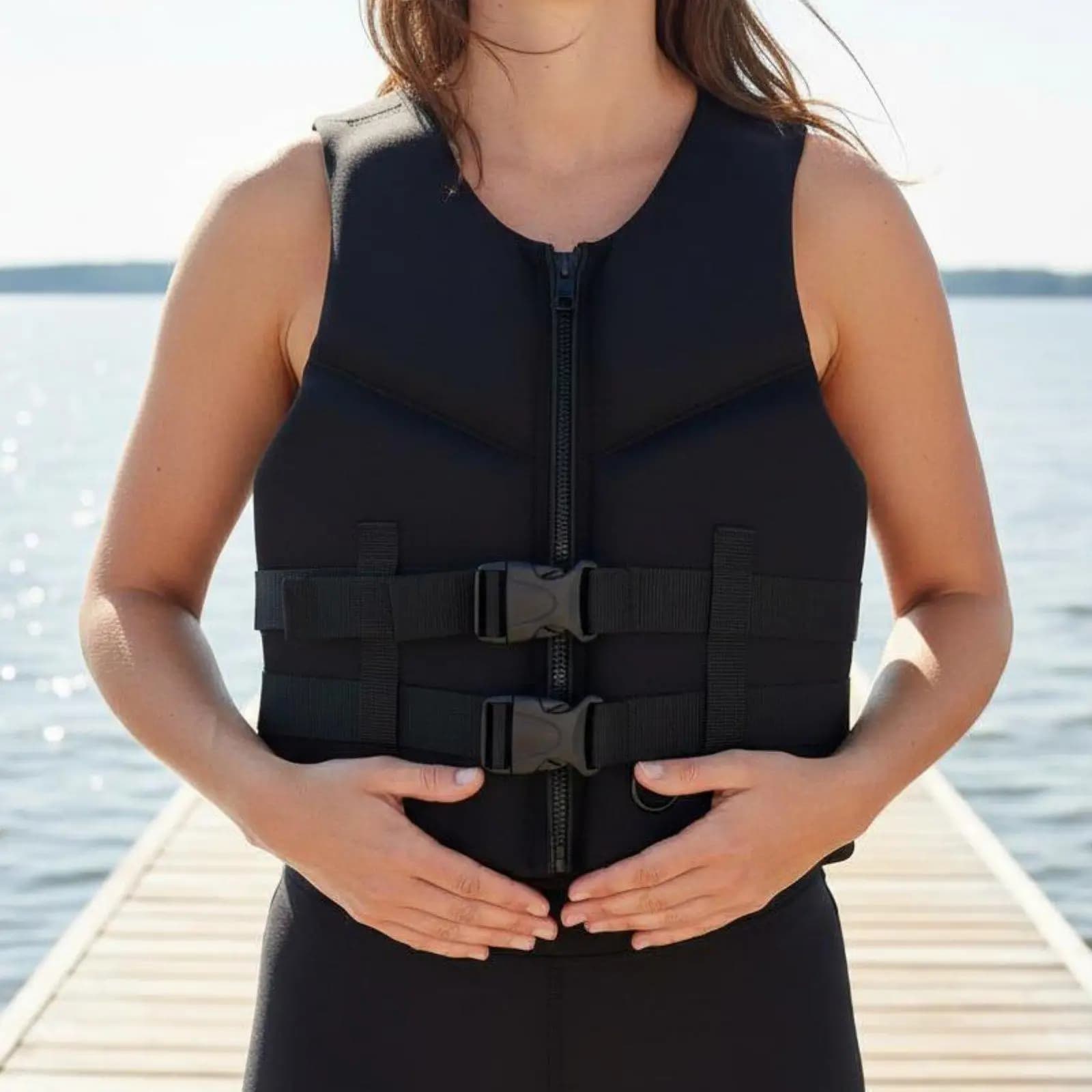 Lightweight Kayak Life Vest for Adults with Adjustable Straps High Buoyancy EPE Foam Swimming Aid for Fishing Paddleboarding