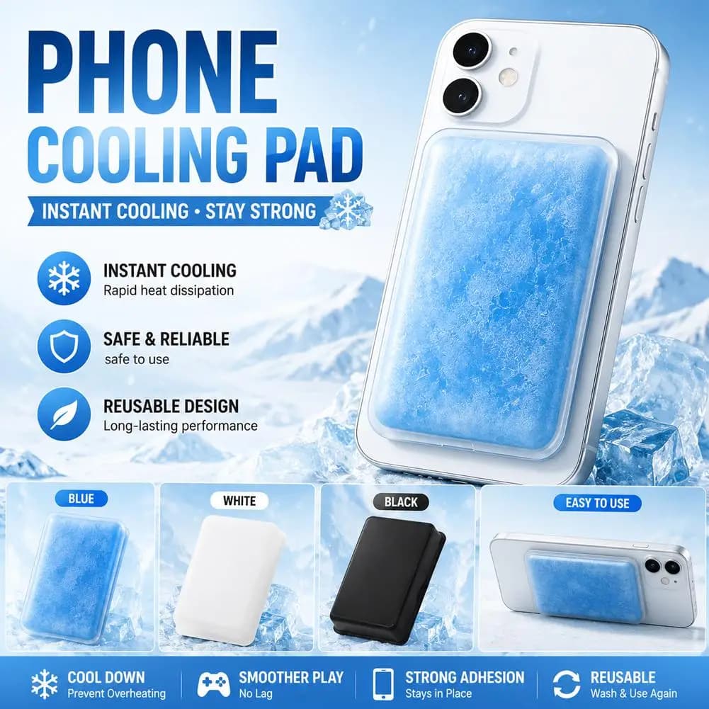 Skin Friendly TPU Phone Cooler 7x8.5x0.7cm Constant Temperature Cooling Pad Portable Silent Thermal Pad For Smartphone