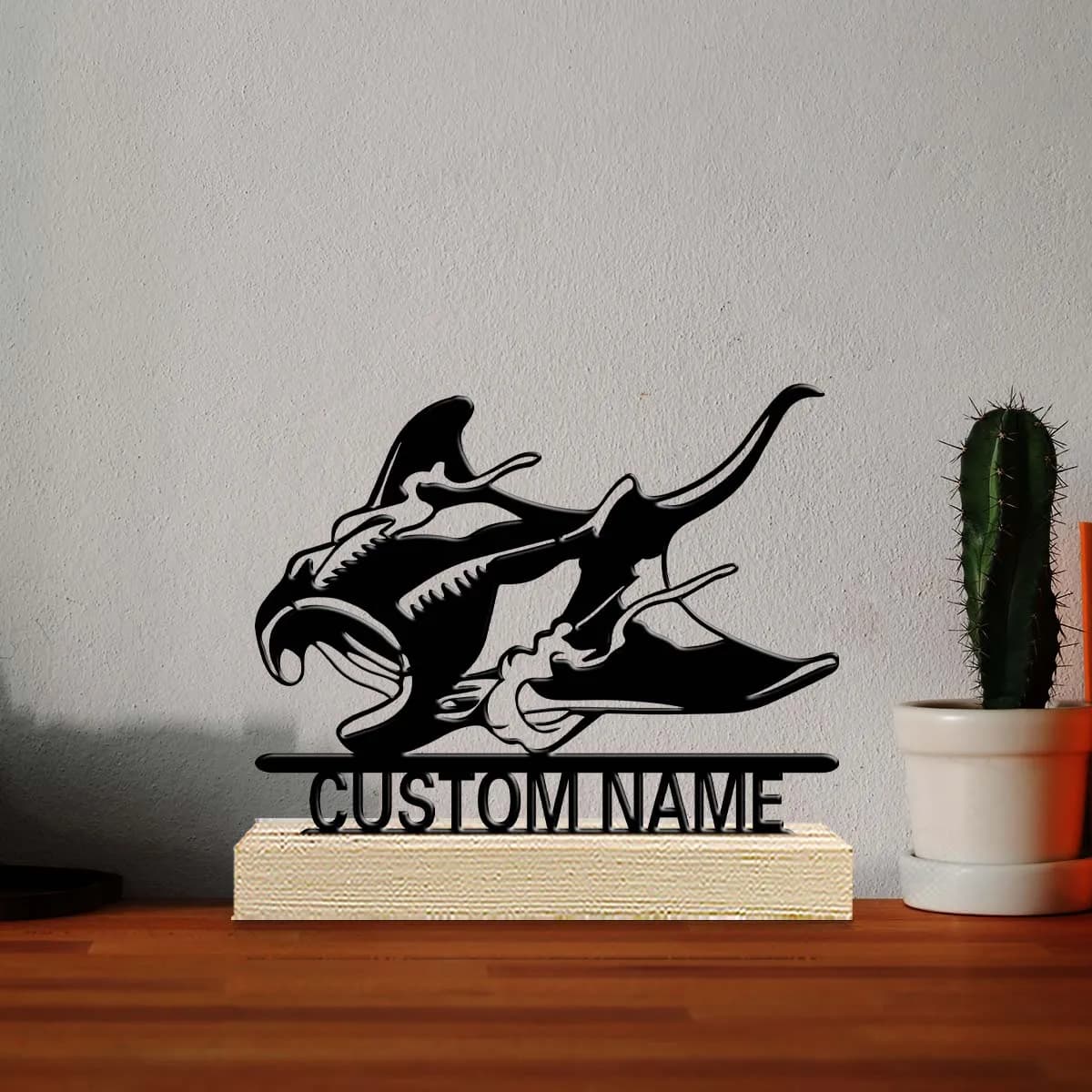 1pc Fashionable Personalized Custom Metal Statue Customizable Content Equipped with Wooden Base Bar Decoration, Holiday Gifts