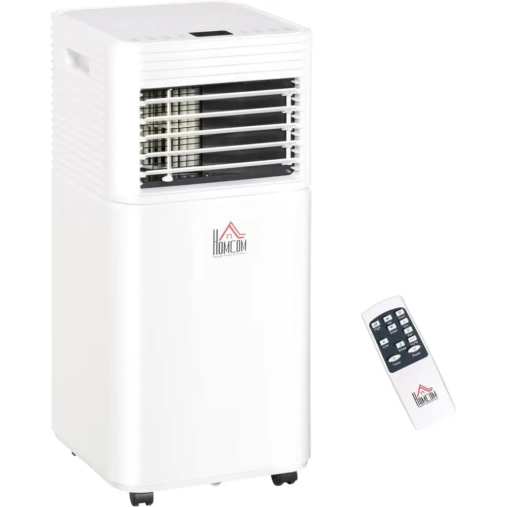 Condizionatore d'aria portatile da 8000 BTU, unità 3-in-1 con deumidificatore, raffreddamento, telecomando, timer 24H, display LED, kit per finestra, bianco