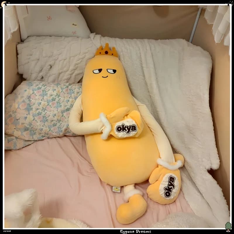 Okya Mango King Squishy Hugging Sleeping Plush Pillow Patting Soothing Stuffed Doll Soft Tapping Throw Pillow Comfort Toy Gift
