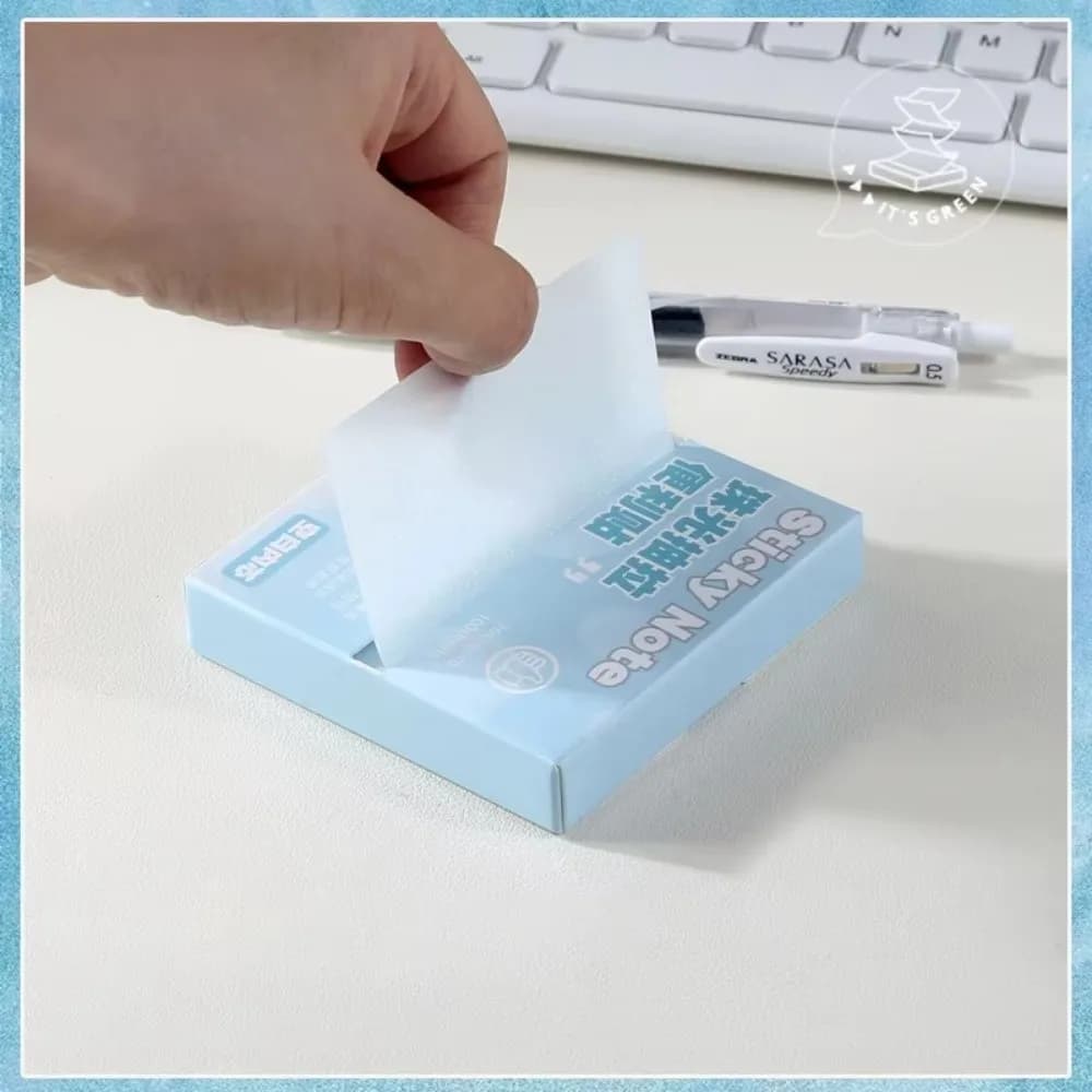 Note adesive con design estraibile Adesivo per agenda traslucido color macaron Adesivi per messaggi autoadesivi in stile coreano