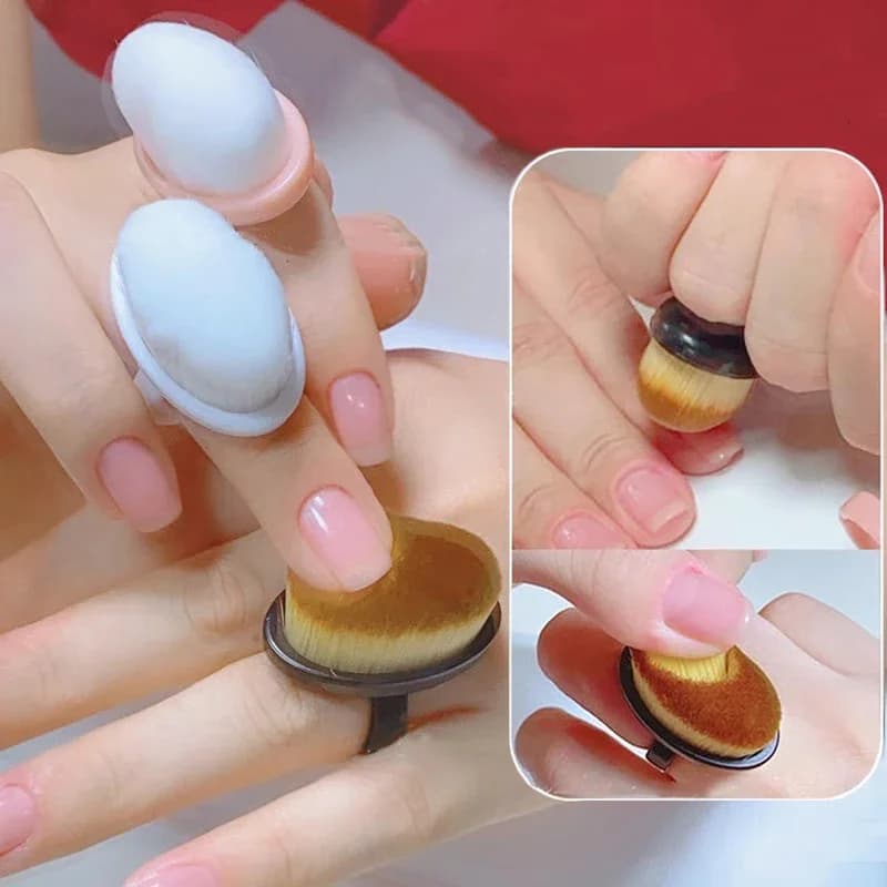 1-9 pieces brush ring shape for cleaning nail powder professional brush for nail powder brush with oval gel buckle tool for makeup manicure brushes