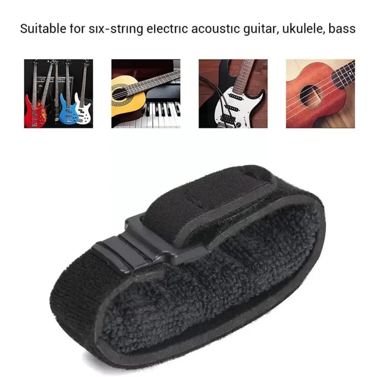 Corde per chitarra Miwayer Mute Noise Damper Mute Wraps Nastro per fascio di chitarra nero per controllo del suono di chitarre, bassi e ukulele
