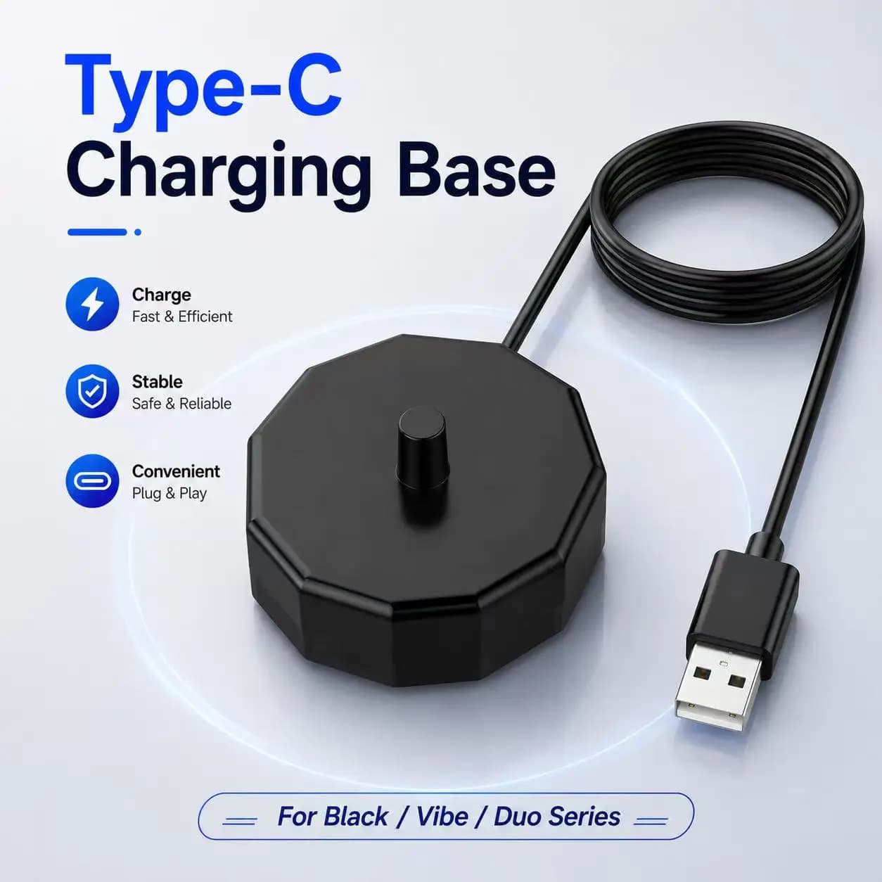 Type-C Charging Base For AquaSonic Black Series Pro Vibe Duo Series Electric Toothbrush Charger Dock Stand