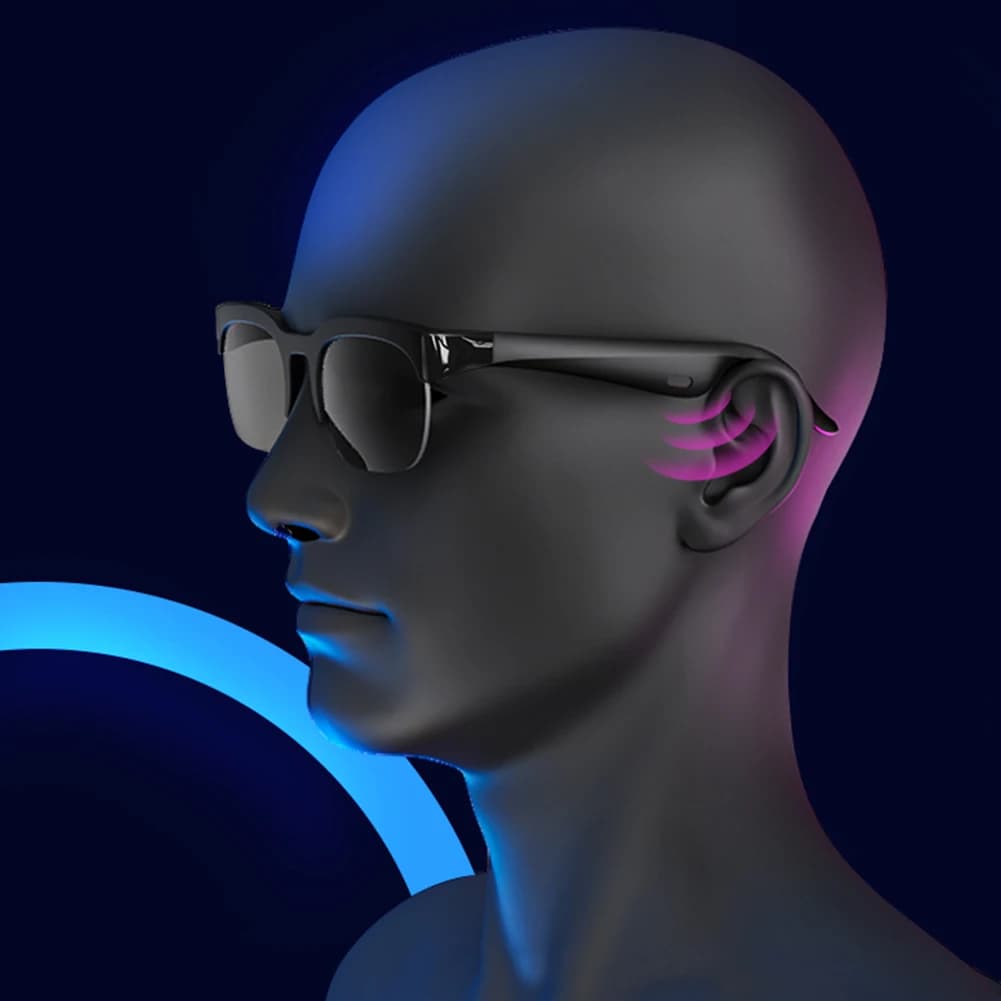 Occhiali da sole BT Traduttore AI Musica e chiamate in vivavoce Occhiali audio Protezione UV Cuffie per sport all'aria aperta per uomini e donne