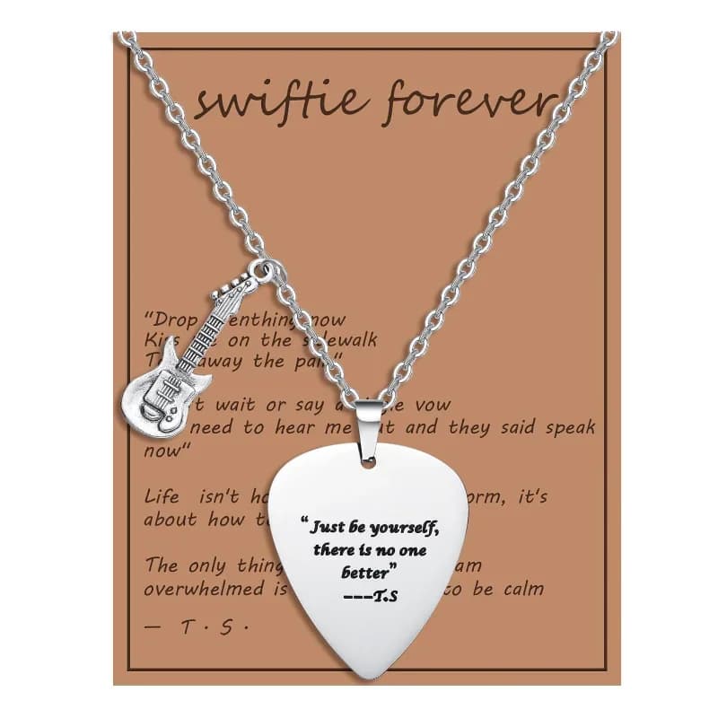 Taylor Quotes Collana con ciondolo a forma di cuore con plettro per chitarra, abiti da tour Eras, accessori per gioielli, regalo per fan ispirati